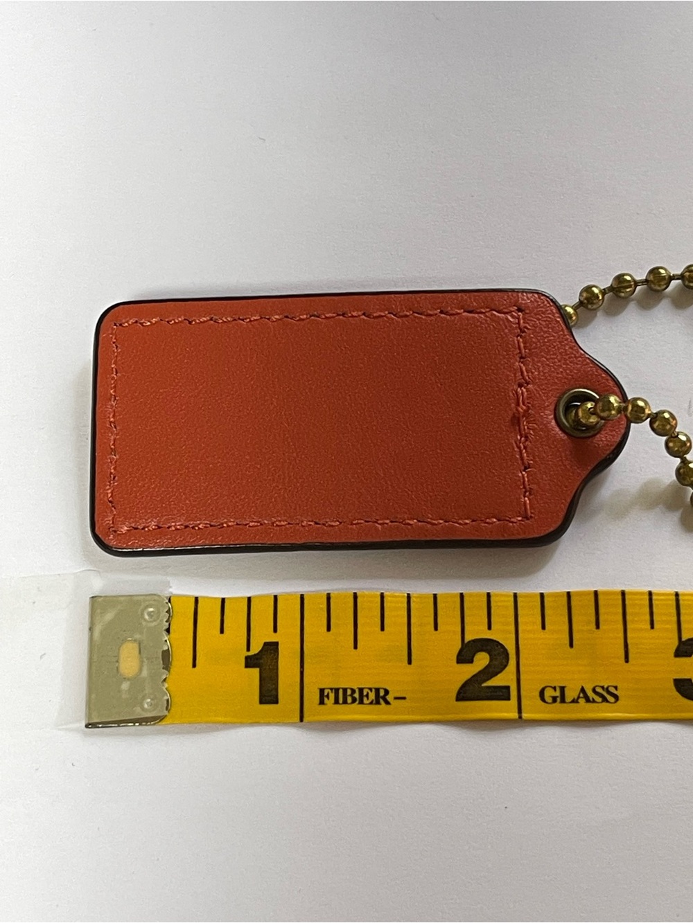 COACH Orange Leather Hang Tag with Gold Chain - Picture 2 of 2